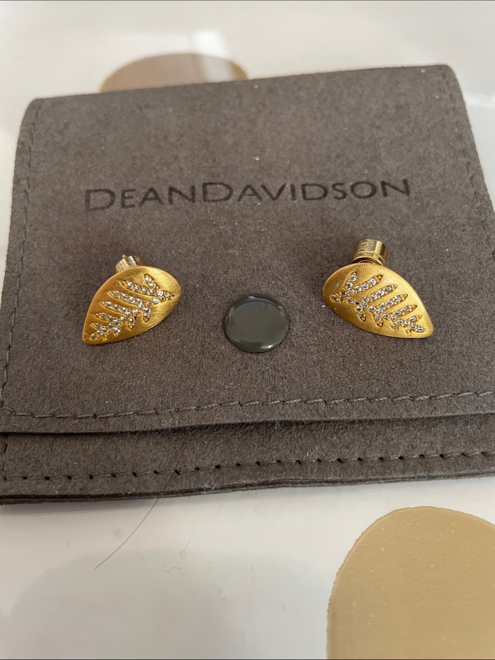 Dean Davidson Gold Leaf Crystal Stud Earrings